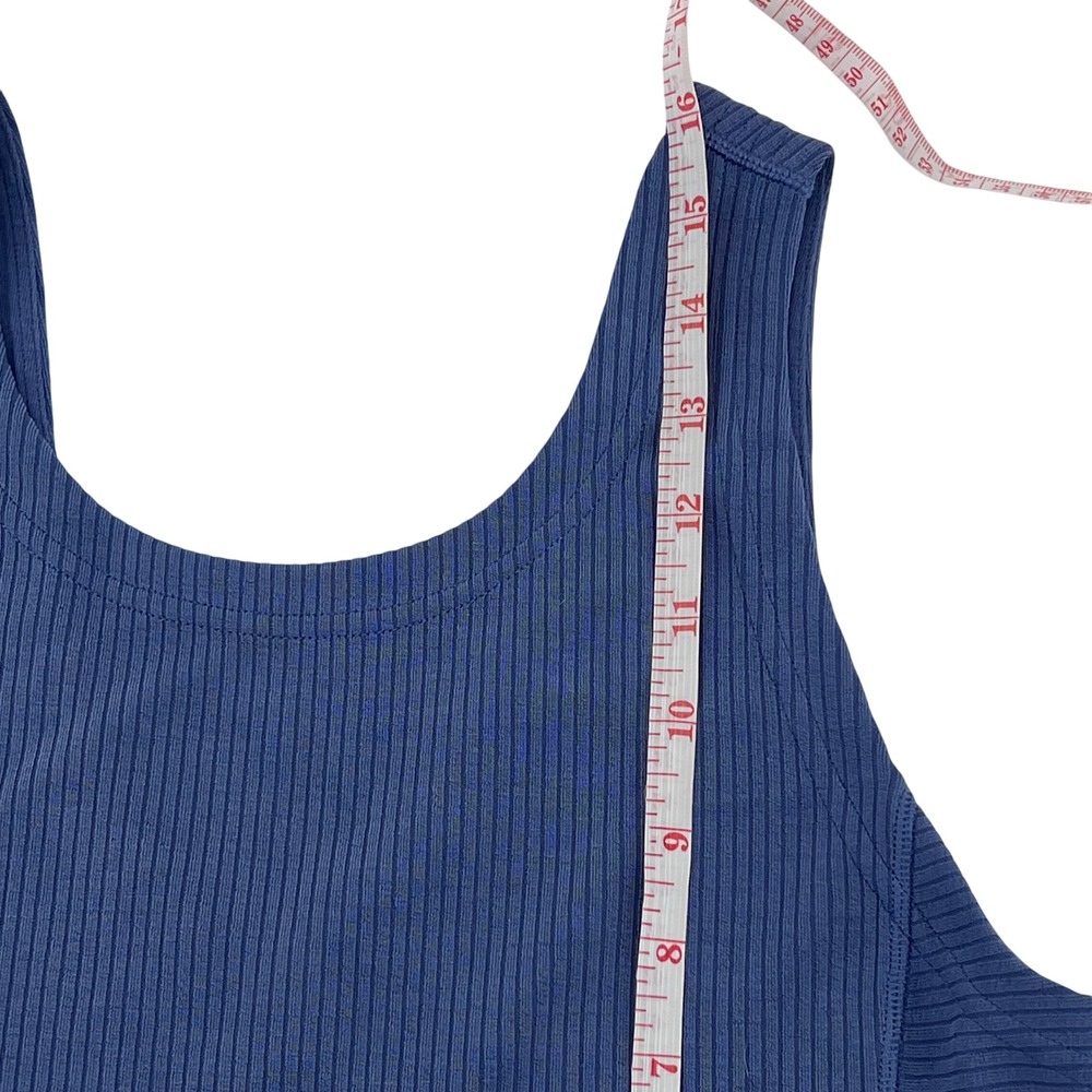 Lululemon Ribbed Softstreme Cropped Tank Blue Size 8 LW1EDFS BGIB - Picture 6 of 9